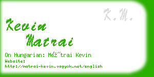 kevin matrai business card